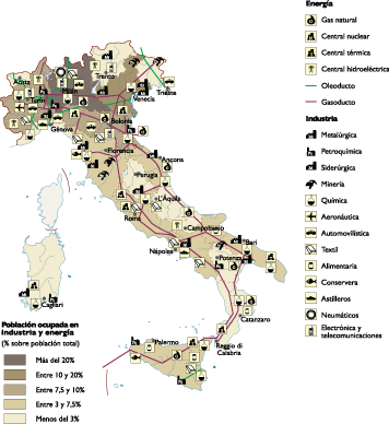 map of Italy economy development